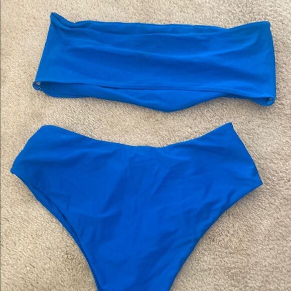 Blue Strapless Bikini Set - Picture 2 of 3